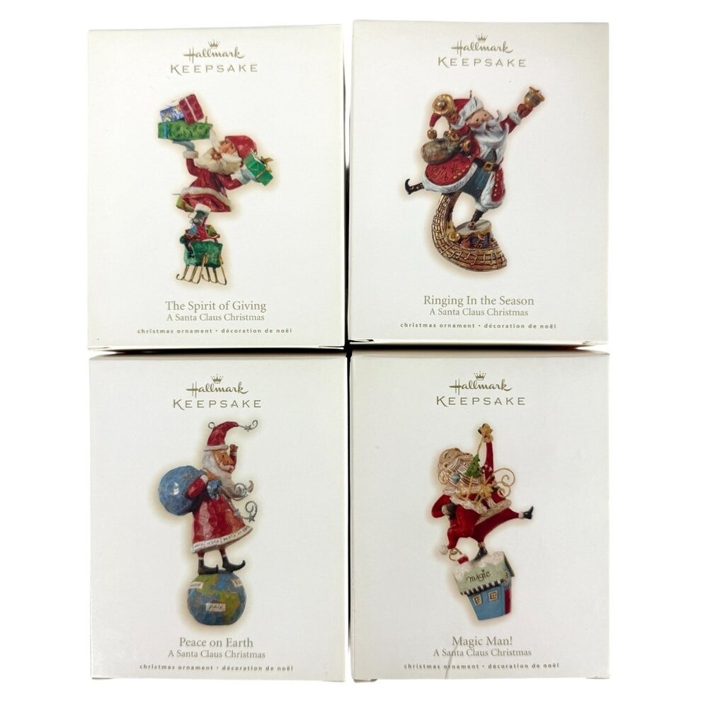 Hallmark Keepsake A Santa Claus Christmas Ornament Lot of 4 2008 NEW